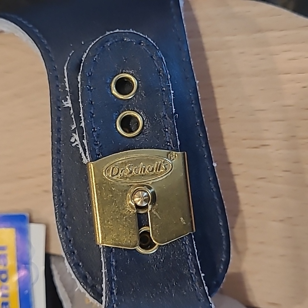 Vintage doctor scholl's exercise sandals 7m Italy Navy Y2k - Picture 3 of 12